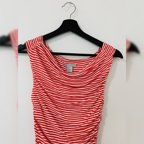 Striped and Slinky Cowl Neck Dress - Picture 2 of 6